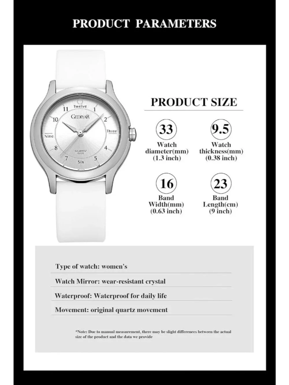 Women's White Analog Quartz Rubber Silicone Band Waterproof Nursing Wrist Watch
